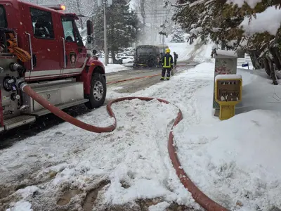 Electric School Bus Fire on Earls Road