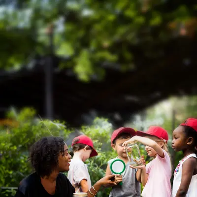 Kids in a nature education program