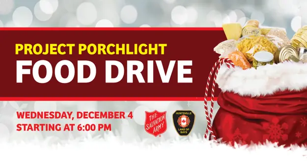 Project Porchlight Food Drive Comes to Town on Wednesday, December 4