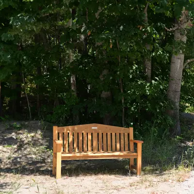 Bench at Centennial Park in Dorset