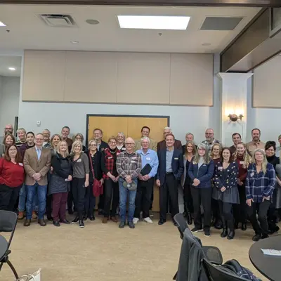  A group of over 60 municipal leaders, including mayors, council members, CAOs, senior staff, and First Nations representatives, at the November 28 Integrated Watershed Management Workshop.