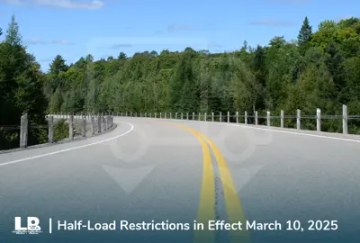 Half-Load Restrictions for Lake of Bays in Effect on March 10, 2025